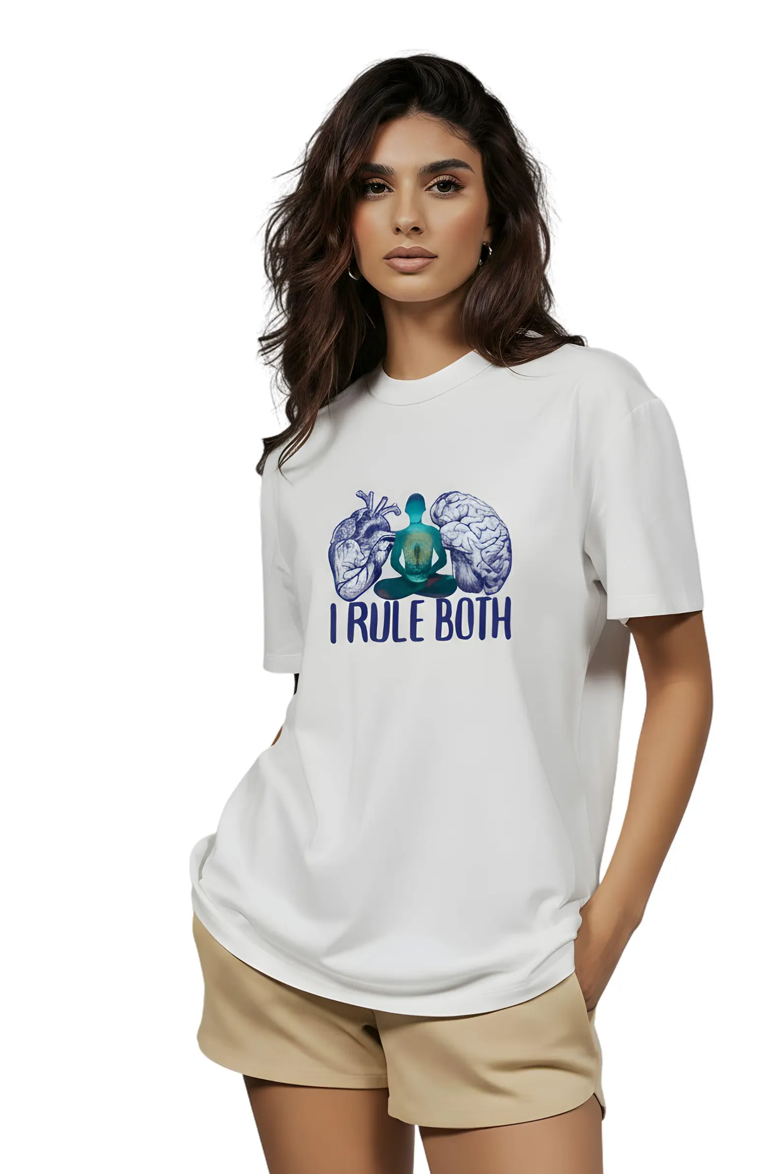 Mind Body Balance T-Shirt | Brain Lungs Meditation Yoga Tee | Cotton Unisex Shirt